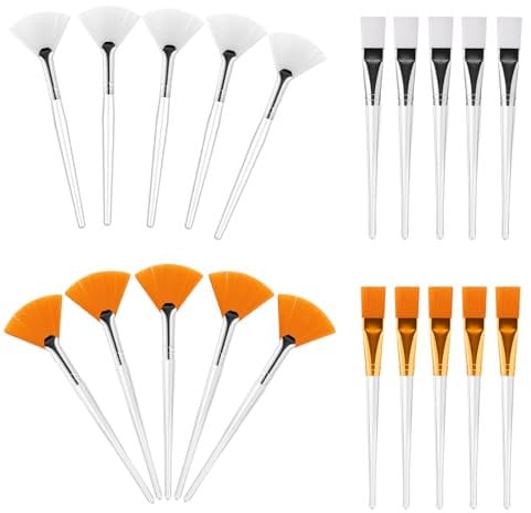 20 brochas para mascarillas, pinceles faciales, pinceles de abanico, pinceles de maquillaje, brochas suaves, herramientas de aplicación de ácido, para crema facial de barro