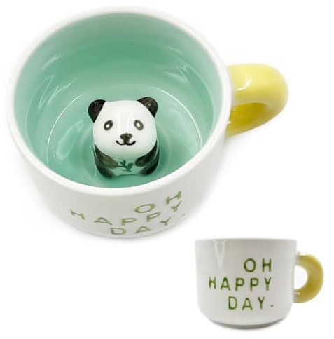 pandaonly 3D Coffee Mug Panda Inside Cup,Ceramic Cup Hidden 3D Animal Inside Mug,Cute Panda Cup for Christmas Birthday Gift,Novelty Coffee Mug for Friend Boys Girls Gifts,Ceramic Teacup for Ofiice