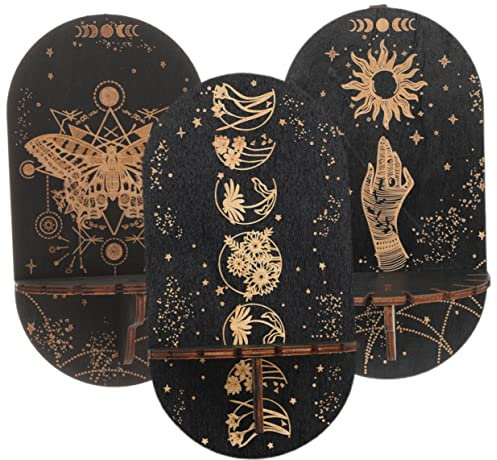 RORPOIR Boho Style 3er-Pack Kristall-Wandregale aus Holzmaterial Wohndekor-Zubehör