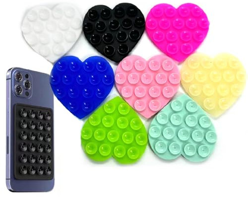 MaNeaz 8 Pezzo A Forma Di Cuore Ventosa Per Telefono Ventosa Telefono Supporto Telefono Auto Ventosa Ventosa Per Cellulare In Silicone Supporto Smartphone Per Cellulare Porta Telefono Auto