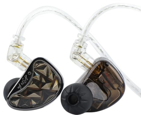 Linsoul KZ AS24 Pro 12BA Controladores IEM, sintonizable HiFi IEM, Auriculares con Cable Desmontable de 0,78 mm empotrada 2pin Cable Plateado para el músico audiófilo (Sin micrófono)