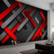 Black and Red Abstract 3D Wall Mural Wallpaper for Bedroom Background 400cm×280cm