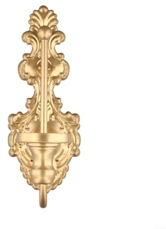 Advokingtap Wand-Kerzenhalter aus Gusseisen, Vintage-Stil, Antik-Weiß, konisch, Kerzenhalter für Wohnzimmer, Schlafzimmer, Esszimmer, Dekoration (23 x 9 cm) (Gold)