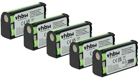 vhbw 5X Akku Ersatz für Sennheiser BA2015 | BA-2015 für Wireless Headset Kopfhörer (1500 mAh, 2,4 V, NiMH)