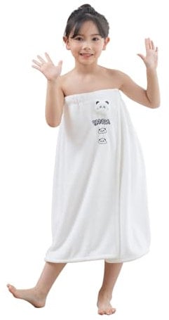 Mädchen Saunakilt Kinder Sauna Kilt mit Klettverschluss Cute Saunahandtuch Saunakleid Saunatuch Pool Badezimmer Sauna Kleid Badetuch Baderock Frottee Mikrofaser Sarong Kilt 120 * 65cm