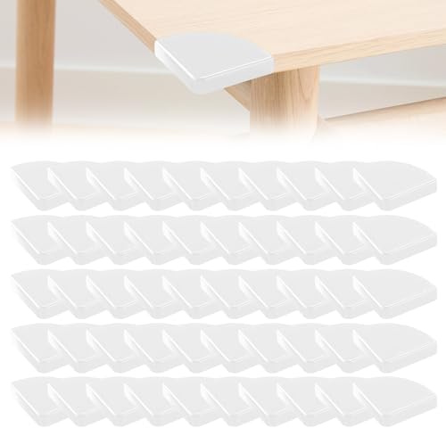 50 Stücke 3cm Kantenschutz Baby Kindersicherheits-Eckenschutz Eckenschutz Schwarz Möbel Ecken Baby Sicherheitsschutzecke für tür-und Fensterecken für Tisch und Möbel weiß (weiß)
