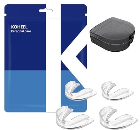 KOHEEL MG Bite Modellabile per Digrignamento e Serramento Denti - Bite Notturno Adattabile, Protezione Dentale contro il Bruxismo, Confezione da 4 Pezzi (2 piccole & 2 grandi)