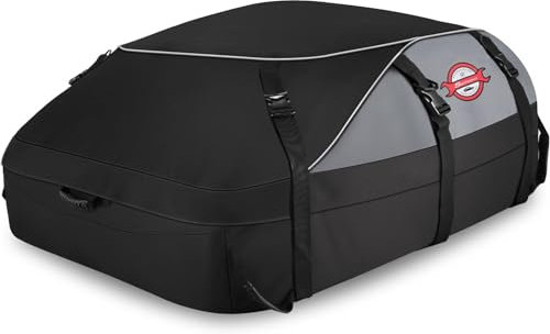 Sailnovo Coffre de Toit, 580 l, Coffre de Toit étanche avec ou sans galerie de Toit, 6 Crochets de sécurité et Sac de Rangement Inclus.