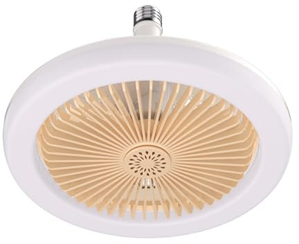Ventilador de techo LED: bombilla LED completa E27 Regulación de velocidad del tornillo Dualpurpose Smallfan | Balcón de aire mejorado Balcón Ligero creativo techo para dormitorio, habitación para niñ