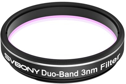 Svbony SV220 Teleskopfilter, H-alfa och OIII, 3nm Dubbelbands 1,25 | för Astrofotografering av Djup Himmel, OD5 Teleskoptillbehör, Astronomitillbehör med överföringshastighet över 85%
