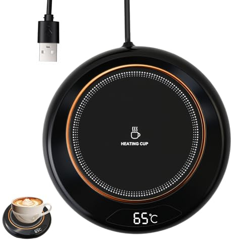 Coffee Mug Warmer Electric Cup Warmer for Desk Office Home Use USB Charging with 3 Adjustable Temperature Settings and Display Portable Water Heaters 8H Auto Shut Off for Coffee Tea Milk