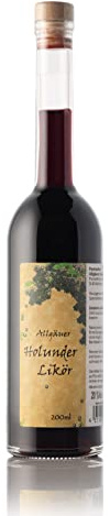 Holunder Likör aus dem Allgäu | 200ml Holunderbeeren Likör aus ausgewählten Früchten | Feinkost Spirituose 20% Vol.