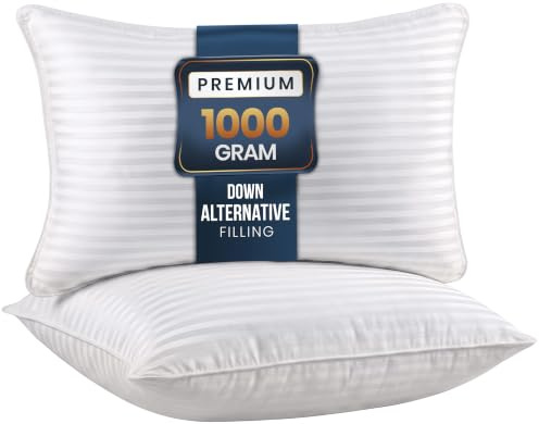 Utopia Bedding Pillows 2 Pack, Queen Size, Hotel Quality Pillows | Hotel Quality Pillows Soft Fiber Filling Breathable Fabric Cover Comfortable Sleeping Support Suitable for Everyday Use