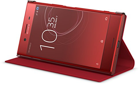Sony Mobile SCSG10 Hülle Cover mit Standfuß für Xperia XZ Premium - Rot