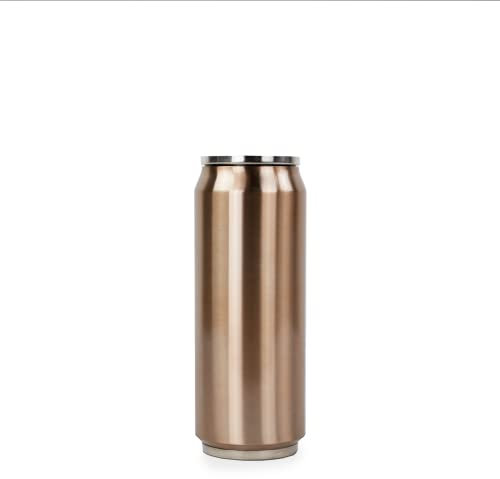 YOKO DESIGN Canette Brillante Lata isotérmica, Acero Inoxidable, Cobre, 500 ml
