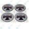 4 x YOU.S Nabenkappen Silikon Aufkleber 75,0 mm - schwarz silber eisernes Kreuz selbstklebend