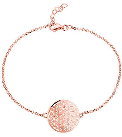 JO WISDOM bracelet fleur de vie argent 925 femme (couleur or rose)