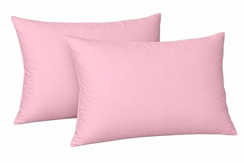 Plain dyed polycotton Housewife pair of pillowcases, Available in 20 (Baby pink.)