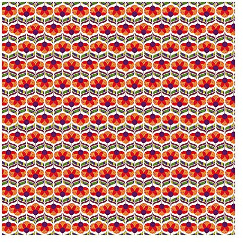 Mustertapete Blumen - Buntes Flower Power - Vliestapete Quadrat 336 x 336cm