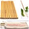 GERNEO® Lot de 10 pailles réutilisables en bambou marron + brosse de nettoyage + sac Togo – droit de retour, adapté aux enfants, respectueux de l'environnement et sans plastique