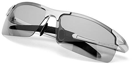 TJUTR Polarisierte Sonnenbrille Herren Photochromatisch Sports Fahrradbrille Selbsttönend Autofahrer Durchsichtig brille mit Färbungsgradient