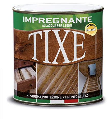 TIXE Impregnante per Legno all'Acqua – Vernice Protettiva e Decora per Legno Esterna e Interna, Noce Chiaro, 750 ML