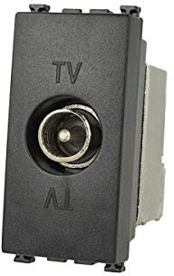 Presa TV Terminale Connettore Maschio Nero Compatibile Con Vimar Arke