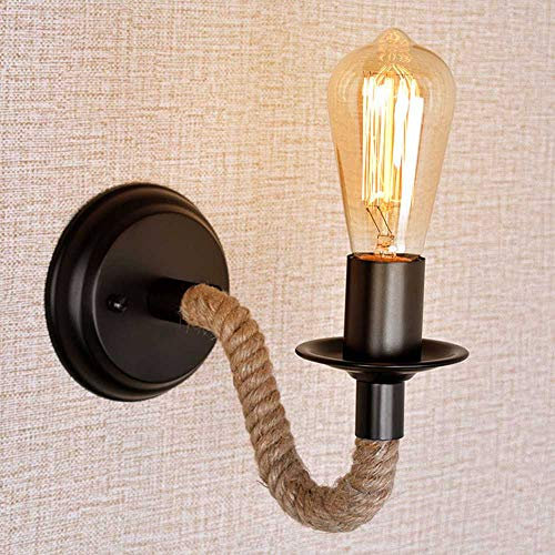 Mengjay Creative Retro Industrial Eisen Rohr Wandlampe E27 26 x 16 cm Schwarz für Café, Party, Apartment, Bar, Arbeitszimmer, Esszimmer, Keller