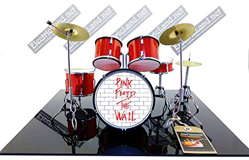 Mini Drum Set, The Wall Pink Floyd Rogger Waters Album Tribute Miniaturrock 25cm Modellskala 1:4 Sammlerbox Schlagzeugset Modellbausammlung