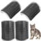 Aisoway 4 Pcs Katzenbürste Wand Ecke, Self Groomer Katze, Massage Ecke Katze, Katzen Bürste Kamm mit Katzenminze für Langhaar Kurzhaar Katze Massage