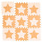 Relaxdays Puzzlematte Sterne, 9 Stück, 18 Teile, EVA Schaumstoff, schadstofffrei, Spielunterlage 91x91 cm, orange-beige