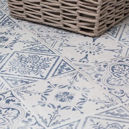 Create Your World 30.5cm x 30.5cm VINTAGE Peel & Stick Vinyl Floor Tiles - Pack of 11 (1sqm) - Removable, Waterproof, Ideal for Rented Homes