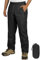 Outdoor Ventures Herren Regenhose Fahrrad Wasserdicht Atmungsaktiv Überziehhose Winddicht Outdoorhose Wanderhose Winddicht Leichte Trekkinghose Packbar Schwarz L/32 Schrittlänge