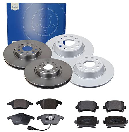 ATE 2 Bremsscheiben + Bremsbeläge VA + HA für VW Golf 5 1K1 Golf 6 5K1