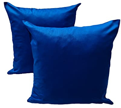 Lemos Home Kissenbezug Kissenhülle Dekokissen 2 Stück aus 100% Baumwolle Kollektion Konzept, Farbe & Größe wählbar (Kissenhülle 2er Set - 40x40cm, Royalblau)