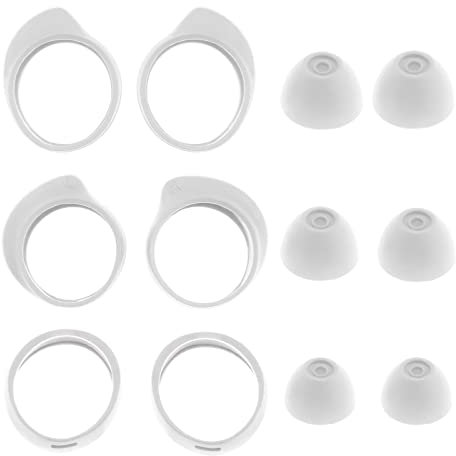 ECSiNG 3 Pairs Earbuds Set Compatible with Samsung Galaxy Buds SM-R170 Wireless Headphones Silicone Anti-Slip Eartips Earhooks Cover Eargels S M L 3 Sizes White