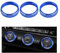 BLINGOOSE für VW Zubehör Blau Klimaanlage Knopf Aufkleber Kompatibel Volkswagen Golf Passat Arteon Tiguan Atlas CC Sport Switch Ring Dekoration Abdeckung 3 Stück