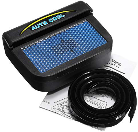 TOTMOX Ventilador de refrigeración de ventilación de ventilación de coche con energía solar, enfriador de salida de aire universal para radiador, negro