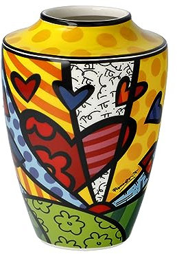Goebel Romero Britto Vase aus Fine Bone China A New Day - Pop Art, Maße: 8,5cm x 8,5cm x 12,5cm, 67-016-05-1