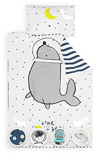 sleepwise Ropa de cama infantil de 100 x 135 cm, con certificación Öko-Tex, 2 piezas, juego de ropa de cama infantil con funda de almohada de 40 x 60 cm, microfibra extrasuave, ropa de cama