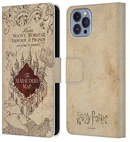 Head Case Designs Officially Licensed Harry Potter The Marauder's Map Prisoner Of Azkaban II Leather Book Wallet Case Cover Compatible With Apple iPhone 14