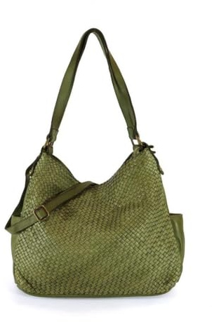 BZNA Bag Yuna Grün Italy Designer Shopper Handtasche Schultertasche Tasche Leder