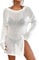 Bsubseach Crochet Coverups for Swimwear Women Sheer Bathing Suit Cover Up Dress Mesh Beach Top White