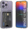 Punkcase iPhone 14 Pro Max Case with Card Holder [Crystal CardSlot Series] [Slim Fit] Clear Protective Non-Yellowing Hardcase Shell W/Soft TPU Rubber Bumper for iPhone 14 Pro Max (6.7) (2022)