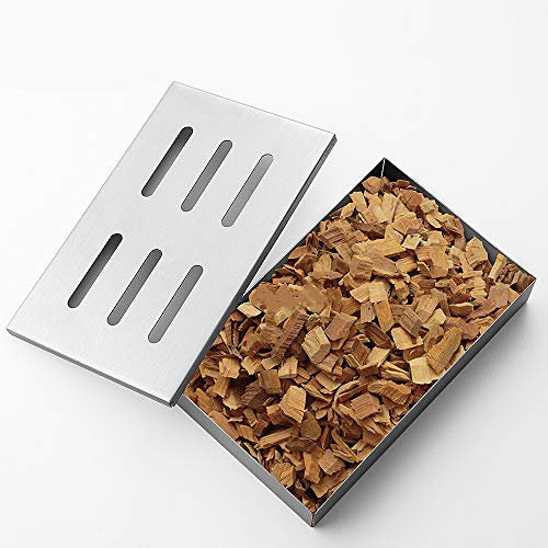Holzsammlung Smoker Box,BBQ Wood Chip Smoke Box,Stainless Steel Barbecue Smoker Outdoor Cooking Accessories#03