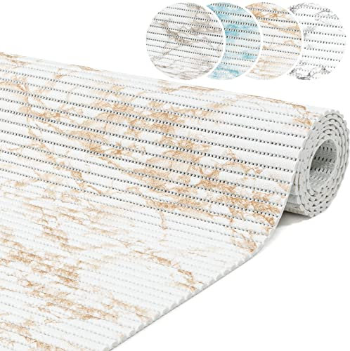 ANRO Badematte Weichschaummatte Bad- und Duschvorleger Antirutsch Badläufer Marmor Beige 300x65cm