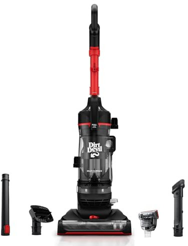Dirt Devil Multi-Surface Rewind+ Upright Vacuum Cleaner, Vertical Vacuum Cleaner for Multiple Surfaces, Bagless, Cord Winding, Strong Suction, Advanced Filtration, UD76800V, Black