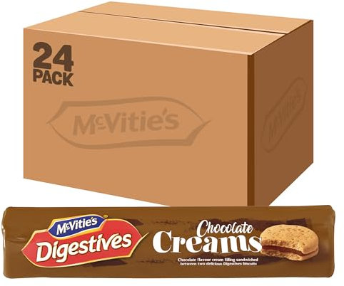McVitie's Digestives Creams Chocolate Biscuits, Smooth Chocolate Cream Filling, 168 g (Pack of 24)