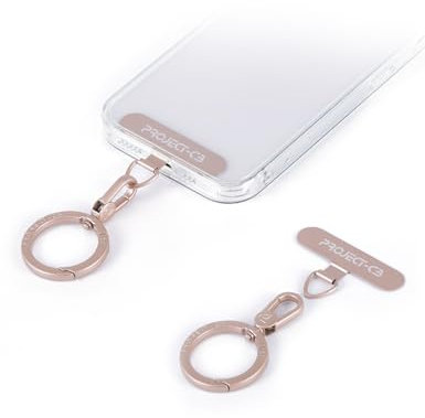 project-cb Téléphone Cordon patch 1,anneau à ressort 1,métal patch,Patch Universel pour Cordon de Téléphone sans Adhésif,Téléphone dragonne patch(rose)