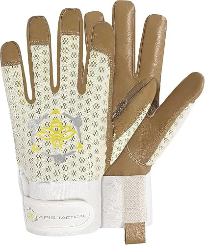 Apis Tactical Imkerhandschuhe Ziegenleder – Maximaler Stichschutz, Beige, M